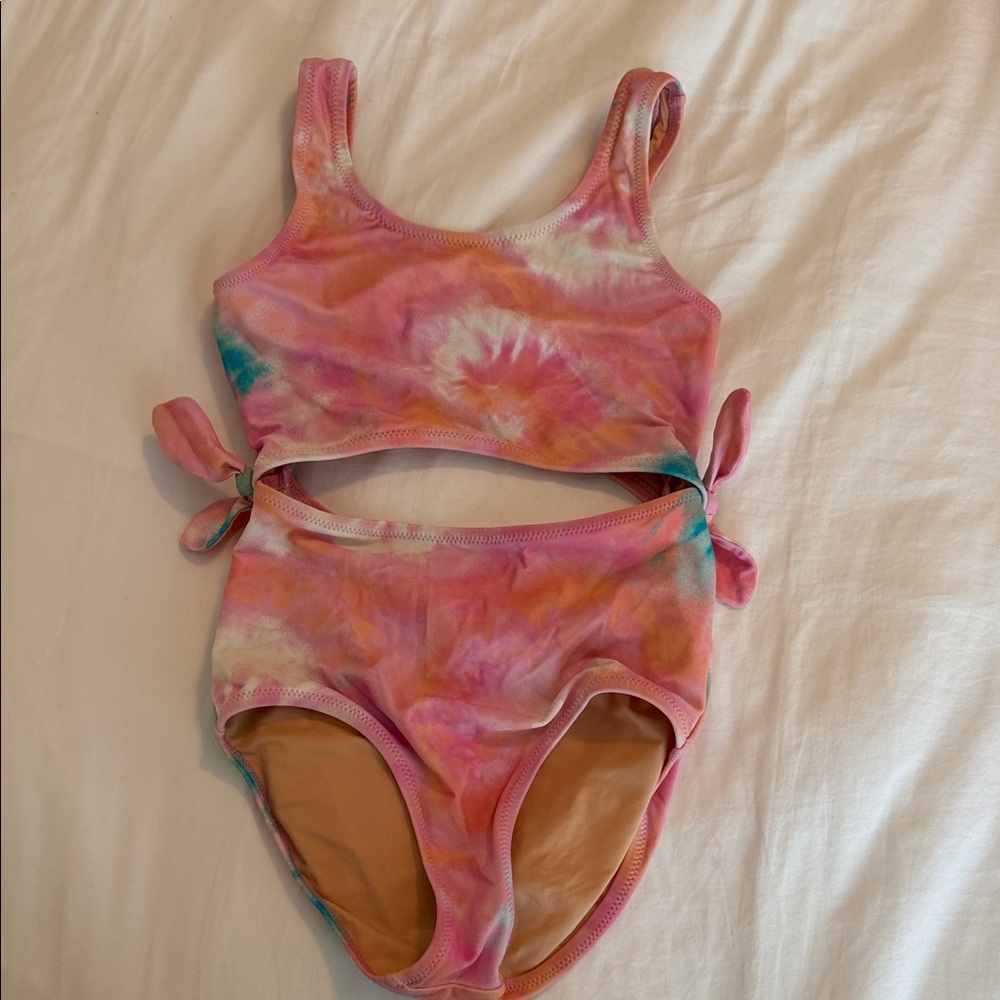 Crewcuts Pink Tie-Dye Kids Swim One Piece